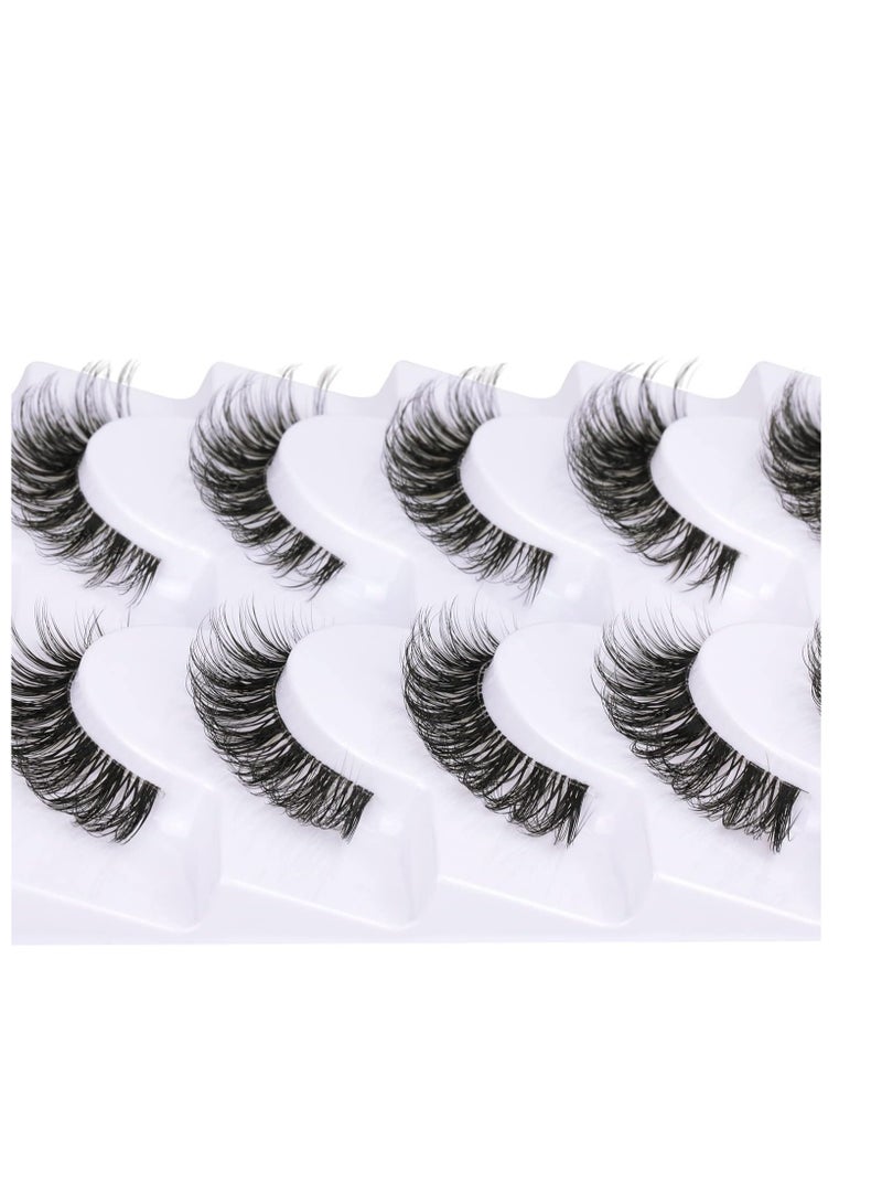 5 أزواج من الرموش الصناعية ذات مظهر طبيعي، رموش صناعية ثلاثية الأبعاد مصنوعة يدويًا سميكة قابلة لإعادة الاستخدام للمكياج - Image 3