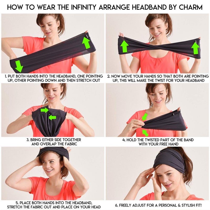 Charm شريط رأس للرجال CHARM - رباط رأس ياباني للتمارين الرياضية للنساء شعر أسود - Image 2