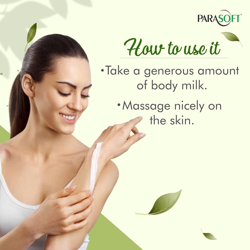 Parasoft Moisturizing Hydrating Face Body Milk with Goodness of Aloe vera Shea butter and Vitamin B3 B6 for Normal to Very Dry Skin Quick Absorbing100mlpack of 4 - Image 5