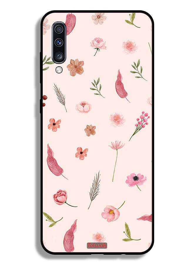 Tolwak غطاء حماية لجهاز سامسونج جالاكسي A70 بنمط أوراق الورود - Image 1