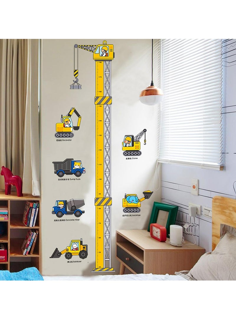 Gonice New Construction Vehicle Height Chart Stickers, Kids Growth Height Chart Measurement Removable Wall Sticker Decal, Removable DIY Mural Decor for Kids Bedroom, Nursery, Classroom  - Image 3