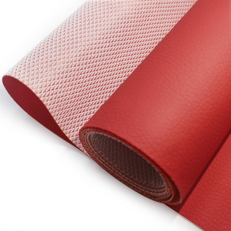 Wilaly Marine Vinyl Fabric  0.9Mm Thick Soft Smooth Waterproof Synthetic Fabric Material  Outdoor Boat Automotive  Diy And Crafting Pleather (Red  1Yd Fold (54'' X 36'' Inch)) - Image 1