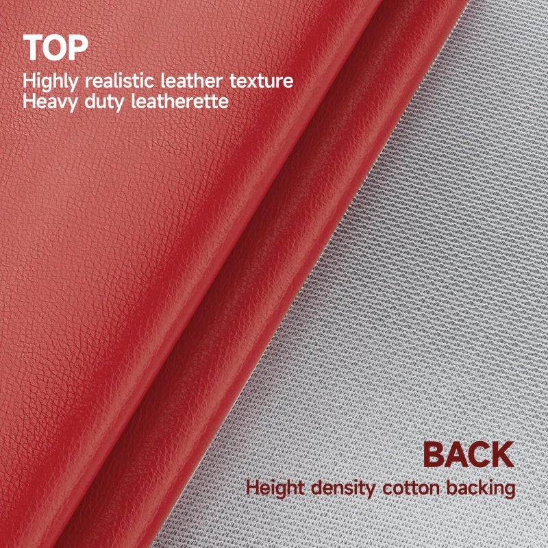 Wilaly Marine Vinyl Fabric  0.9Mm Thick Soft Smooth Waterproof Synthetic Fabric Material  Outdoor Boat Automotive  Diy And Crafting Pleather (Red  1Yd Fold (54'' X 36'' Inch)) - Image 2