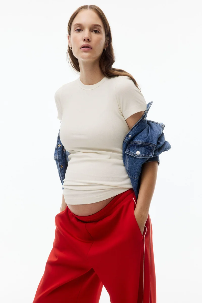 H&M MAMA Ribbed jersey T-shirt