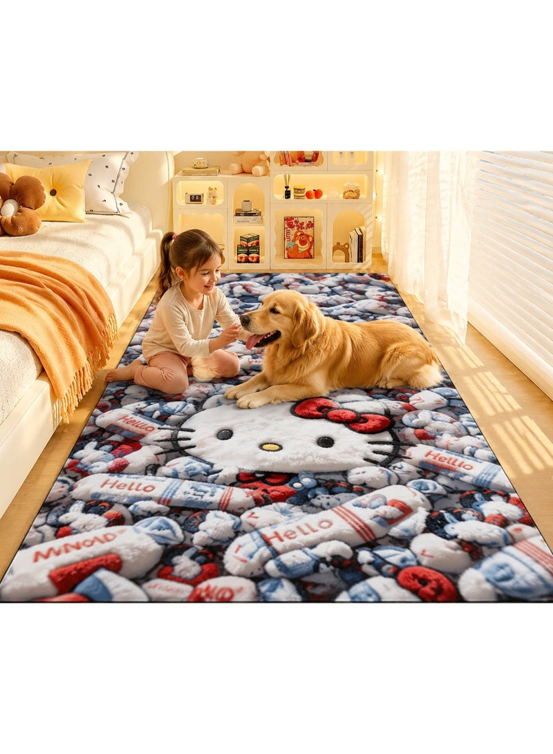 Cute Plush Area Rug, Soft Fluffy Floor Carpet, Cartoon Design Home Decor Rug, Cozy Bedroom Living Room Kids Room Playroom Carpet - Image 3