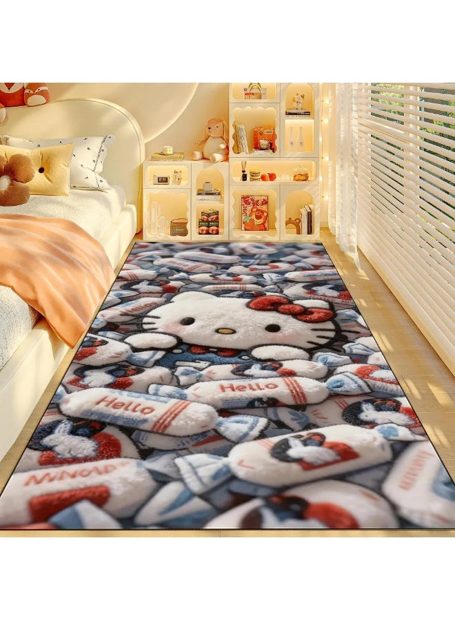 Cute Plush Area Rug, Soft Fluffy Floor Carpet, Cartoon Design Home Decor Rug, Cozy Bedroom Living Room Kids Room Playroom Carpet - Image 1