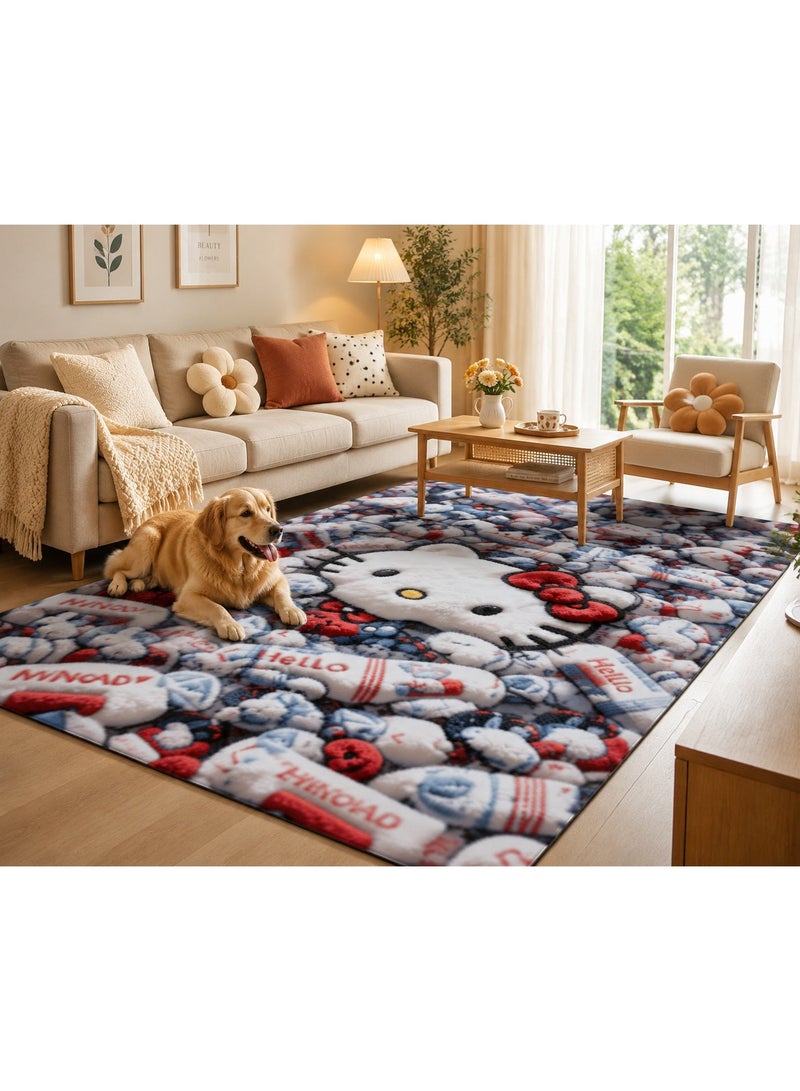 Cute Plush Area Rug, Soft Fluffy Floor Carpet, Cartoon Design Home Decor Rug, Cozy Bedroom Living Room Kids Room Playroom Carpet - Image 4