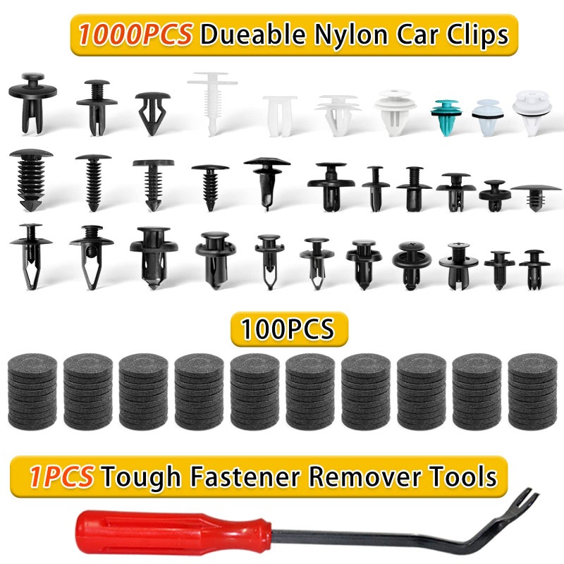 Medoon Car Retainer Clips 1101 PCS Car Door Panel Trim Clips Kit 32 Most Popular Sizes Cars Body Kits 1 Pcs Fastener Remover for Ford GM Toyota Honda Chrysler BMW Benz Nissan Subaru Audi Mazda - Image 3