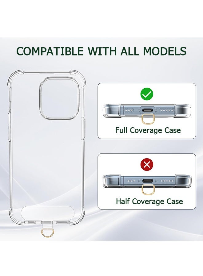 Unique Phone Lanyard - Phone Lanyard with 4 Universal Patches - 1.6m Adjustable Phone Lanyard - Can be Used for Crossbody Phone and Neck and Wrist Straps - With Metal Snap Hook - Compatible with Most Smartphones with Full Coverage Case - Free Your Hands (Dark Green/Transparent) - Image 3