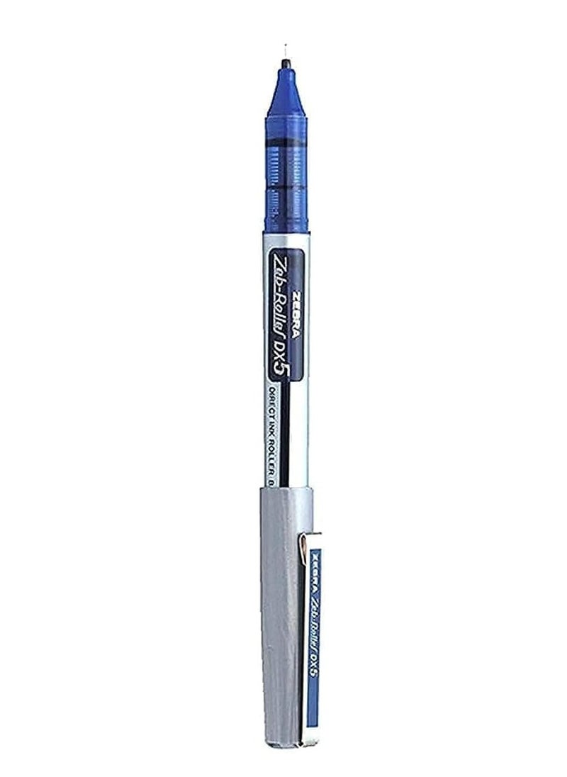 ZEBRA 10 Piece Dx5 Roller Ball Pen Blue 0.5mm Fine Tip  - Image 2