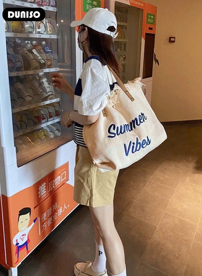 DUNISO Women's Shoulder Tote Bag Canvas Handbag For Women Large Capacity Bucket Crossbody Bag Fashionable Travel Messenger Bag Shoulder Bag For Ladies Girls College Students - Image 2