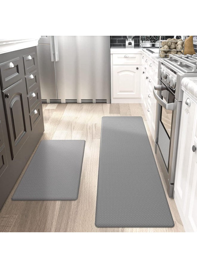 AiQi Kitchen Mats, 2pcs 45x75cm + 45x120cm Waterproof Non-slip Anti Fatigue Mats for Kitchen Floor, Durable Resilient Standing Kitchen Runner Rug Floor Mat Set for Home Office Laundry Room - Image 1