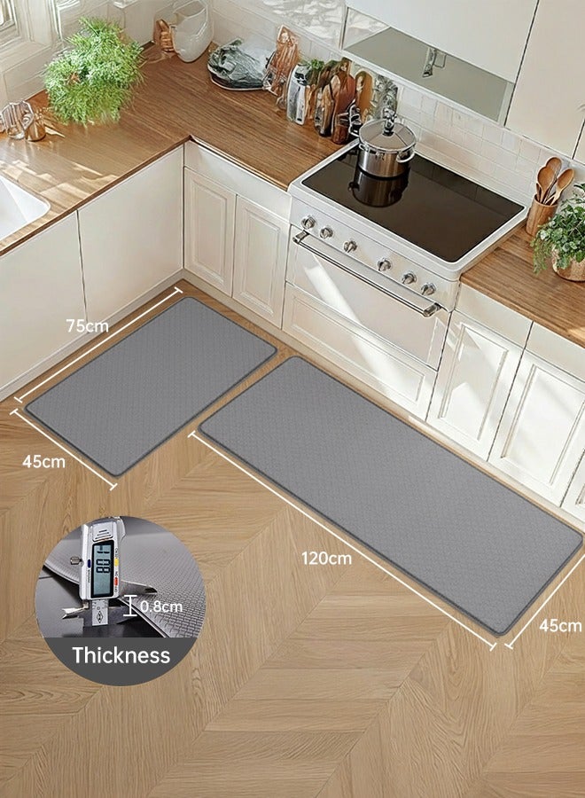 AiQi Kitchen Mats, 2pcs 45x75cm + 45x120cm Waterproof Non-slip Anti Fatigue Mats for Kitchen Floor, Durable Resilient Standing Kitchen Runner Rug Floor Mat Set for Home Office Laundry Room - Image 3