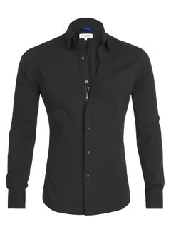 REOCLE Men's Dress Shirts Solid Long Sleeve Stretch Wrinkle-Free Formal Shirt Business Casual Button Down Shirts Regular Fit Dress Shirts  - Image 3