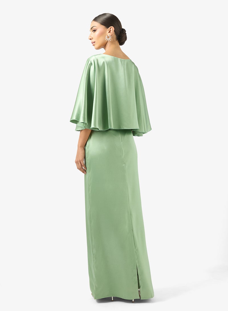 ايرا فستان ماكسي بياقة دائرية وأكمام واسعة - Image 2