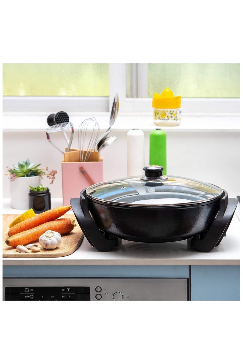 JEC Multifunction Electric Frying Pan, Electric Skillet, Non-stick,  Black - Image 4