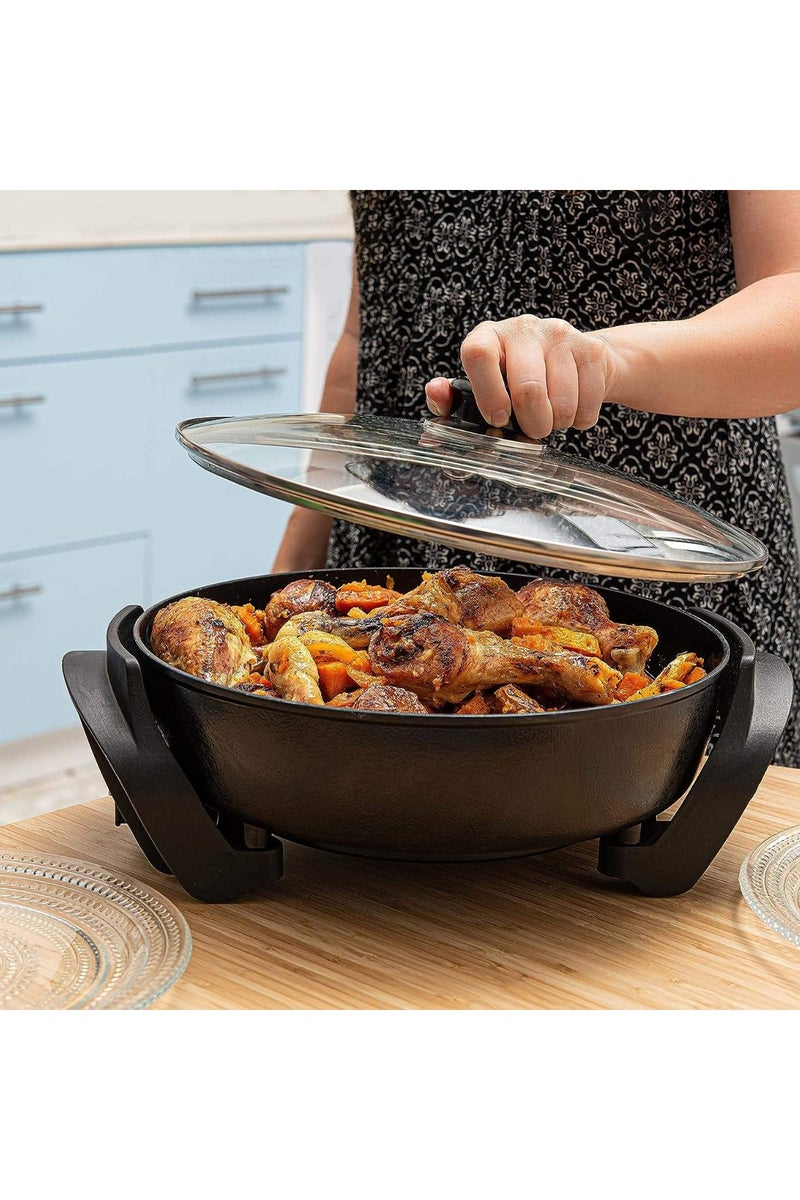 JEC Multifunction Electric Frying Pan, Electric Skillet, Non-stick,  Black - Image 5