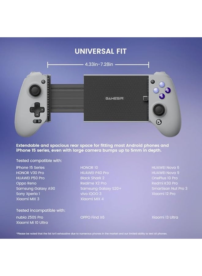 GameSir G8 Galileo Type-C Mobile Gaming Controller for Android & iPhone 15 Series (USB-C), Plug and Play Gamepad with Hall Effect Joysticks/Hall Trigger, 3.5mm Audio Jack