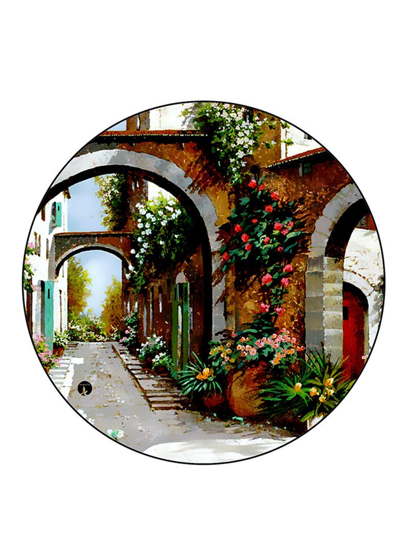 Vintage Art Printed Mouse Pad  Round  Multicolour