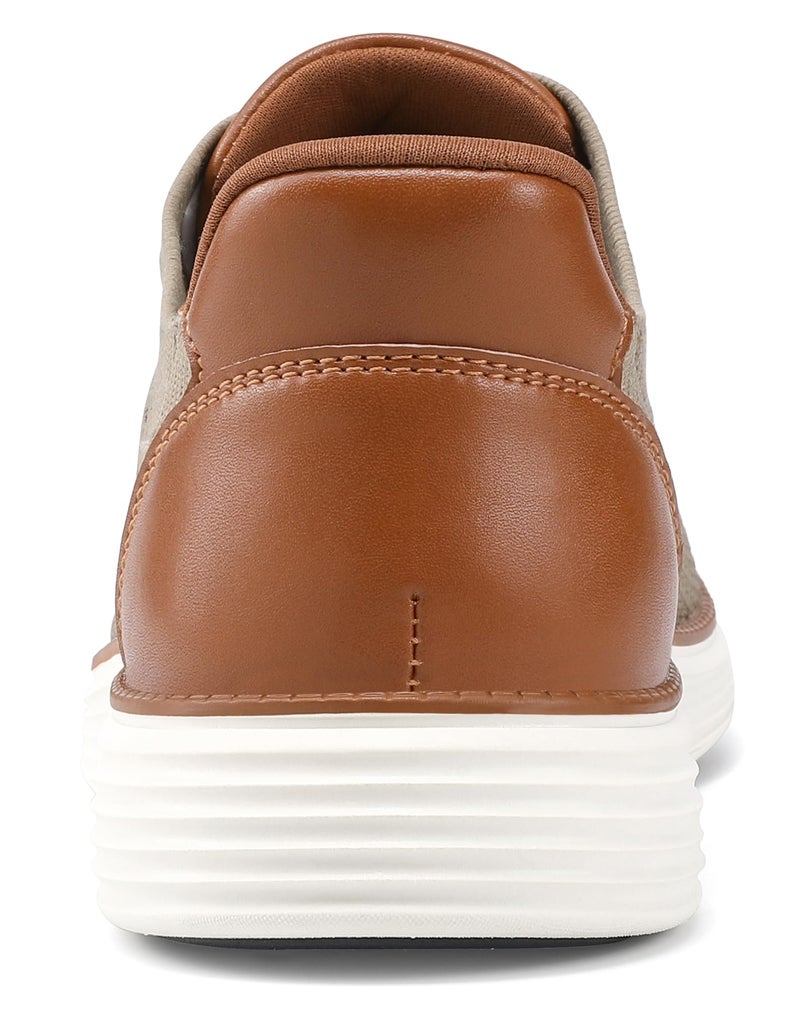 VILOCY Mens Casual Dress Tennis Shoes Slip on Walking Shoes Fashion Sneakers Hands Free Breeze Business Oxfords Mesh Comfortable Lightweight Breathable Khaki,EU44 - Image 4