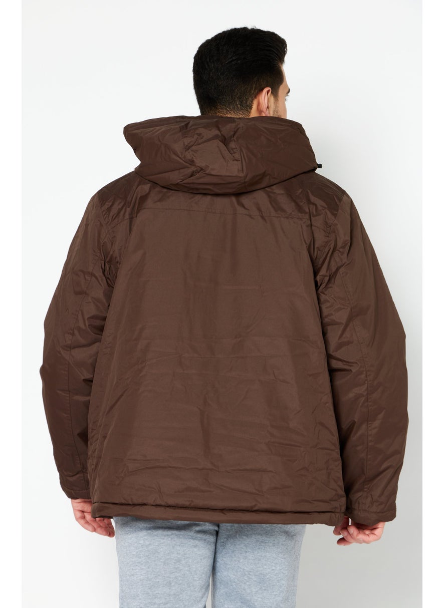 Canada Work Gear - Men Hooded Long Sleeves Parka Jacket, Dark Brown - Image 1