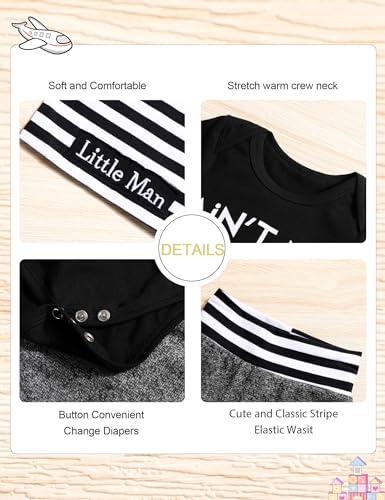 Fommy Baby Boy Clothes 3-6 Months Infant Summer Clothing Cotton Short Sleeve Romper Pants Baby Clothes Boy Cute Baby Outfits for Boys - Image 3