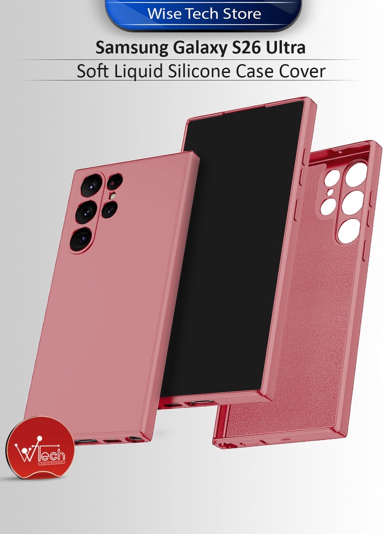 Wtech Samsung Galaxy S26 Ultra 5G 2025 Soft Liquid Silicone Case Cover (MCRPSN) - Pink - Image 1