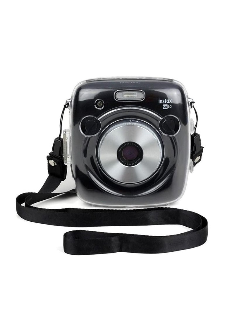 Protective Case Compatible with Fujifilm Instax Square SQ10 Instant Film Camera/Crystal Hard Shell PVC Protective Cover Carrying Cover/with Adjustable Shoulder Strap -Clear - Image 1