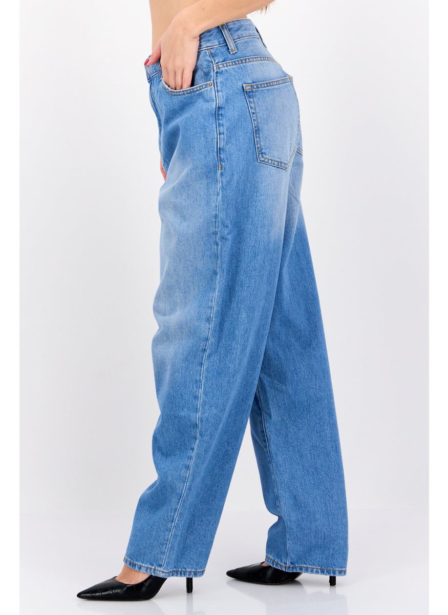 Dr Denim Women Oversized Fit Wash No Stretch Jeans, Light Wash Blue  - Image 3