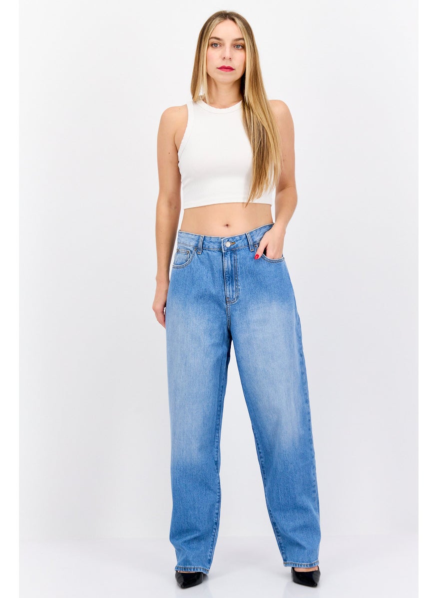 Dr Denim Women Oversized Fit Wash No Stretch Jeans, Light Wash Blue  - Image 2