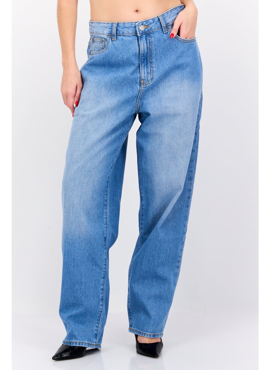 Dr Denim Women Oversized Fit Wash No Stretch Jeans, Light Wash Blue  - Image 1
