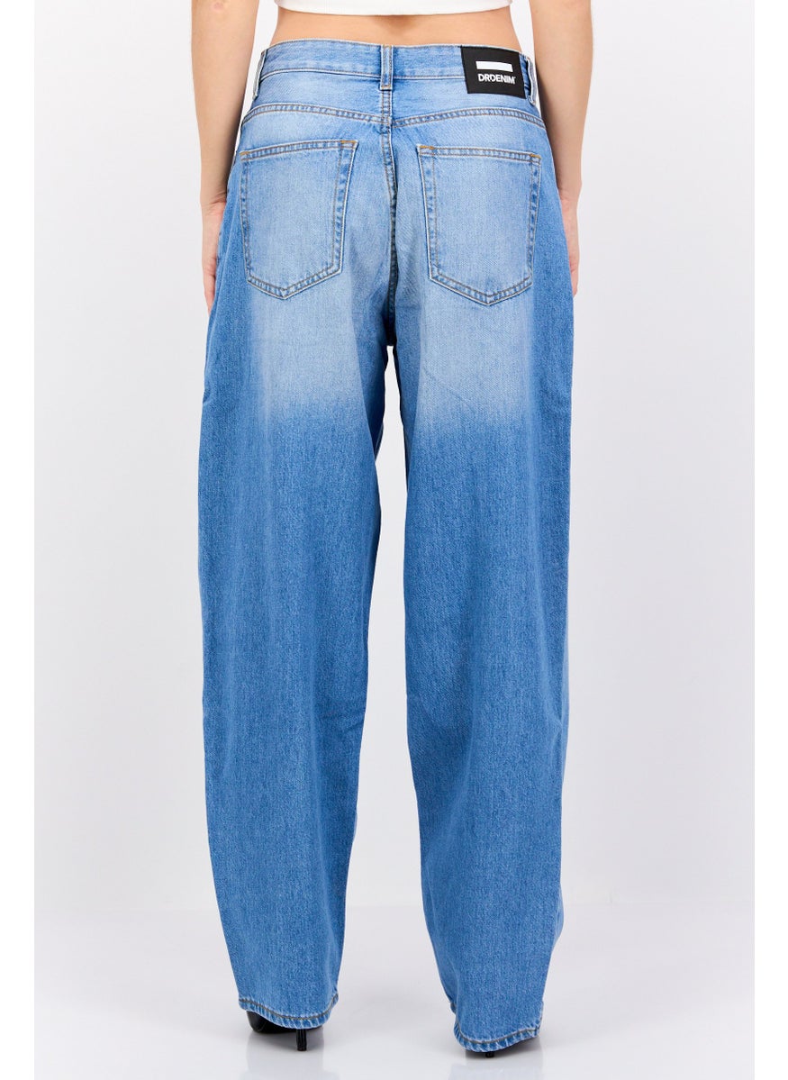 Dr Denim Women Oversized Fit Wash No Stretch Jeans, Light Wash Blue  - Image 4