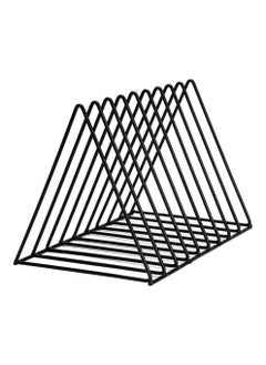 sulfar MS Triangle Slot Magazine Stand - File Rack Desktop Book Organizer, Tabletop Table Book Stand For Office - Magazine Files Stand, File Organiser, Tiered Shelf (Black) Pack of 1  - Image 1