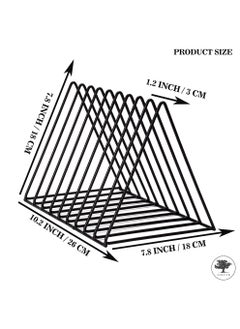 sulfar MS Triangle Slot Magazine Stand - File Rack Desktop Book Organizer, Tabletop Table Book Stand For Office - Magazine Files Stand, File Organiser, Tiered Shelf (Black) Pack of 1  - Image 2
