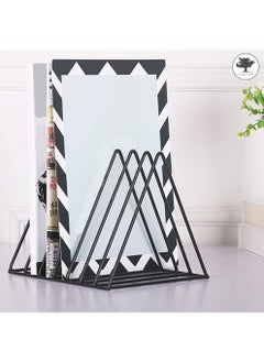 sulfar MS Triangle Slot Magazine Stand - File Rack Desktop Book Organizer, Tabletop Table Book Stand For Office - Magazine Files Stand, File Organiser, Tiered Shelf (Black) Pack of 1  - Image 5