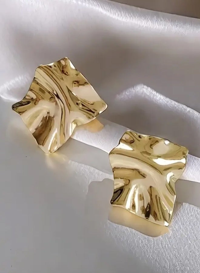 Ready For Chai Textured Metal Stud Earrings - Image 1