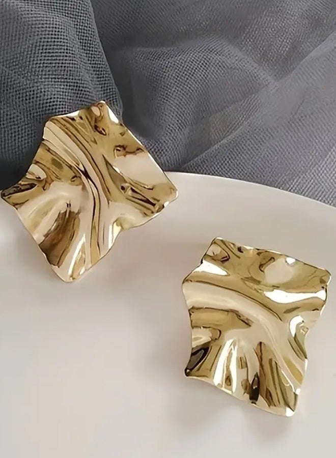 Ready For Chai Textured Metal Stud Earrings - Image 2