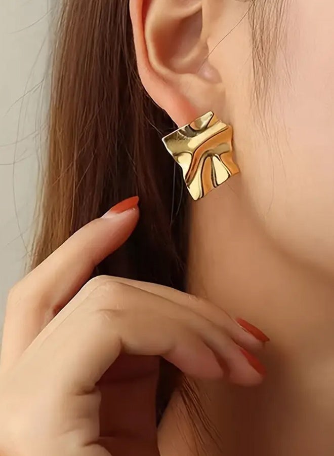 Ready For Chai Textured Metal Stud Earrings - Image 5