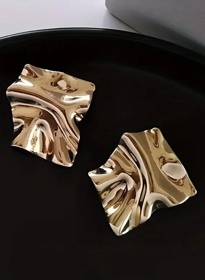 Ready For Chai Textured Metal Stud Earrings - Image 3