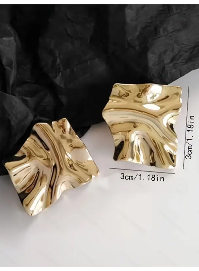 Ready For Chai Textured Metal Stud Earrings - Image 4