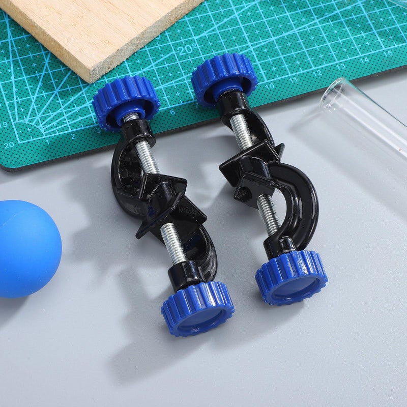 2Pcs Adjustable Alloy Lab Stand Clamp with Blue Knob for Scientific Glassware Support - Image 5