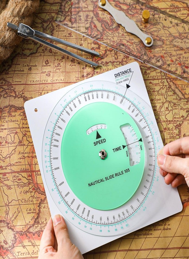 Dunzoom 3 Pcs Marine Navigation Kit, Basic Navigation Set Include 18" Marine Parallel Ruler with Clear Scales, 8" Diameter Nautical Plotter Protractor, 6" Fixed Point Divider for Boat Accessories - Image 4