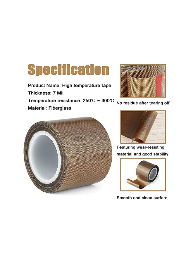 GCQQ Fabric Tape, 1 Inch 30 Feet Ptfe Tape For Vacuum Sealer Machine, Hand Impulse Sealers Insulation Ptfe Coated Fiberglass Adhesive Tape Compatible With Foodsaver, Seal A Meal, Weston, Cabella - Image 4