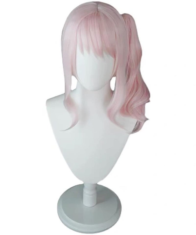PWEINCY PWEINCY Pink Akiyama Mizuki Cosplay Wig Women Halloween Party Hair with Bangs