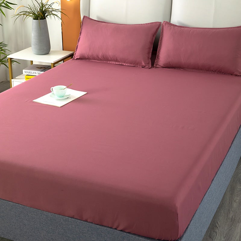 Solid Color Bedspread One-Piece Bedspread Three-Piece Simmons Bed Skirt One Circle Elastic All-Inclusive Bedspread Bed Bag - Image 1