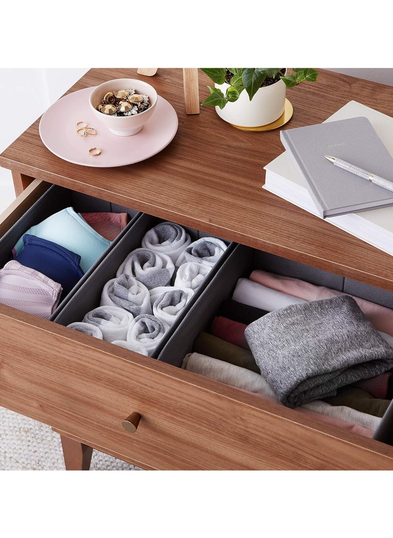 General Basics Cloth Drawer Storage Organizer Boxes, Set of 6, Gray  - Image 5