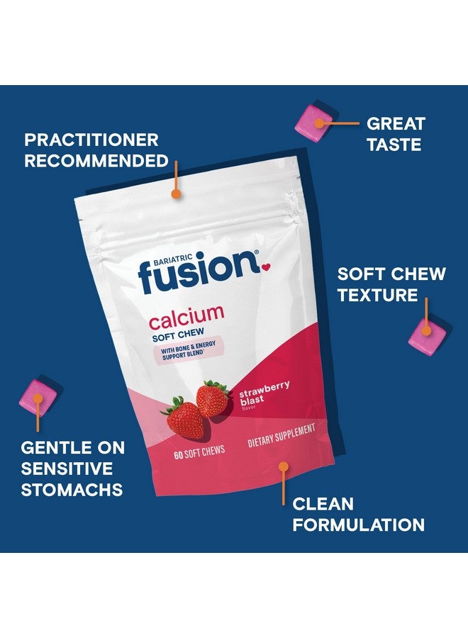 Bariatric Fusion Bariatric Calcium Chews | Calcium Citrate with Vitamin D3 Calcium Supplement Bariatric Vitamin | Sugar Free Calcium Citrate Chewable | Calcium Citrate 500mg | Strawberry | 60 Count - Image 2