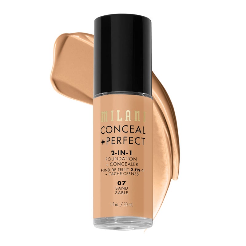 Milani Conceal + Perfect Liquid Foundation in Sand, 1 Fl. Oz. - Image 1