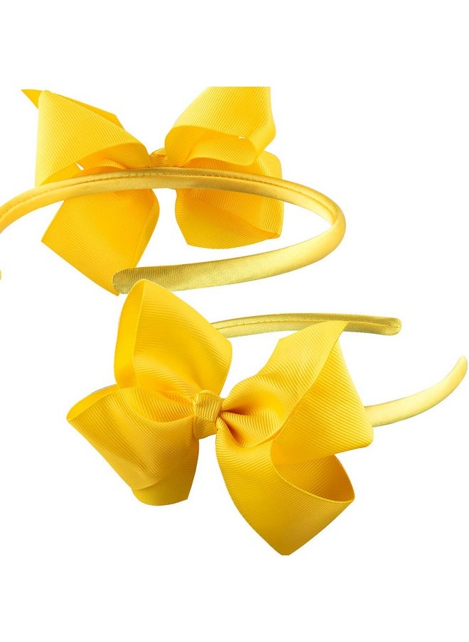 SIQUK 12 Pieces Headbands With Ribbon Bow For Girls Hair Bow Boutique Grosgrain Headbands 12 Colors  - Image 4