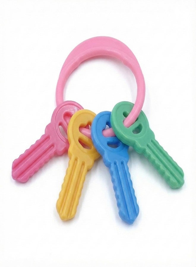 Enorme BPA Free Plastic Non Toxic 4 Key Teether for New Born Babies Multicolor Set of 4 - Image 1